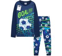 CityComfort Pyjama Garçon Football, Ensemble Pyjama Enfant et Ado, Long Vêtement de Nuit, Confortable, Idée Cadeau Foot (9-10 Ans, Bleu/Vert Football)