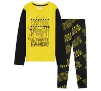 CityComfort Pyjama Garçon Gaming, Ensemble Pyjama Enfant et Ado Long, Thème Jeu Vidéo pour Nuit ou Détente, Cadeau Gamer (7-8 Ans, Noir/Jaune Gaming)