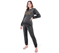 CityComfort Pyjama Polaire Femme Vêtements de Nuit Femme et Ado Longues Ensemble de Pyjama Femme Doux et Chaud Idée Cadeau pour Elle (Anthracite, L)
