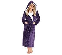 CityComfort Robe de chambre de luxe Doux Peignoir en peluche Housecoat Waterfall Lounge Style peignoir (M, chatoyer violet)