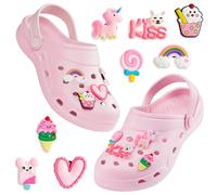 CityComfort Sabot de Jardin Fille, Chaussure Enfant avec Charmes à Clipser (Rose, 34/35 EU)