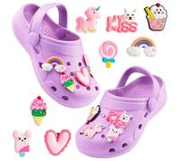 CityComfort Sabot de Jardin Fille, Chaussure Enfant avec Charmes à Clipser (Violet, 30/31 EU)