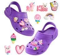 CityComfort Sabot de Jardin Fille, Chaussure Enfant avec Charmes à Clipser (Violet Vif, 33/34 EU)