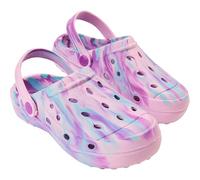 CityComfort Sabots Enfant Fille Chaussures de Jardin Été Tie Dye avec Bride Sabots Enfant Plage Piscine Intérieur (30/31 EU, Violet Tie Dye)