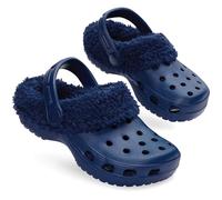 CityComfort Sabots Fille Ado, Chaussures Jardin Doublés Polaire avec Charms Amovibles, Chaussure Enfant avec Sangle, Cadeau Fille (Marine sans Charms, 29 EU)