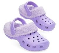 CityComfort Sabots Fille Ado, Chaussures Jardin Doublés Polaire avec Charms Amovibles, Chaussure Enfant avec Sangle, Cadeau Fille (Violet sans Charms, 31 EU)