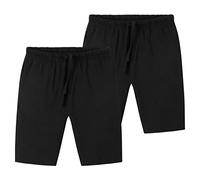 CityComfort Short Garçon et Ado Lot 2 Pantalon de Pyjama Court Taille Élastique Vêtements Enfants Maison Idée Cadeau (Noir/Noir, 11-12 Ans)