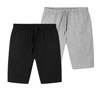 CityComfort Short Garçon et Ado Lot 2 Pantalon de Pyjama Court Taille Élastique Vêtements Enfants Maison Idée Cadeau (Gris/Noir, 11-12 Ans)