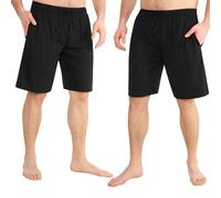 CityComfort Short Pyjama Homme Douillet Tenue D'intérieur avec Poches - Paquet 2 (L, Noir)