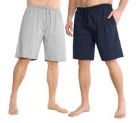 CityComfort Short Pyjama Homme Douillet Tenue D'intérieur avec Poches - Paquet 2 (XL, Marine/Gris)