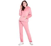 CityComfort Survêtement Velours Zippé Femme - Ensemble Pantalon et Haut Fluide 2 Pièce (Rose, M)