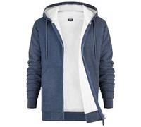 CityComfort Sweat à Capuche Homme Zippé Hoodie Pull Polaire Zippé Veste à Capuche Fourrée Blouson Doublé Vêtement Homme Hiver Chaud Tailles M-XXXL (Navy, 3XL)