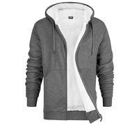 CityComfort Sweat à Capuche Homme Zippé Hoodie Pull Polaire Zippé Veste à Capuche Fourrée Blouson Doublé Vêtement Homme Hiver Chaud Tailles M-XXXL (Gris foncé, 2XL)