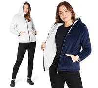 CityComfort Sweat Polaire Femme - Sweat Zippé Réversible à Capuche S-XL (as4, Alpha, m, Regular, Regular, Bleu Navy)