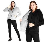 CityComfort Sweat Polaire Femme - Sweat Zippé Réversible à Capuche S-XL (as4, Alpha, m, Regular, Regular, Noir)