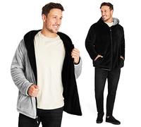 CityComfort Sweat Polaire Homme - Sweat Zippé Réversible à Capuche M-3XL (as4, Alpha, 2X_l, Regular, Regular, Noir)