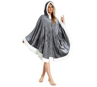 CityComfort Sweat - Pull Plaid Femme en Polaire - Plaid Manches Femme (Gris Foncé, Taille Unique)