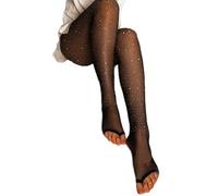 cityfly Femmes Bout Ouvert Strass pêche Maille Filet Collants vêtements de Danse Collants latins Bas Extensible sans Orteil Leggings Chaussettes résille Collants