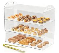 Cityjoy Vitrine commerciale à 3 niveaux avec poignée, 49,5 x 38 x 26 cm, présentoir pour comptoir, pâtisserie, nourriture, pâtisserie, pain, dessert, biscuits