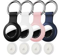 Citymore Lot de 4 Étuis pour Aairtag Apple,siliconeporte cle airtag, étanche IPX8 pour Etui airtag, localisateurs d'étiquettes Porte airtags pour Porte-clés, étiquettes de Bagages,clés,Animaux