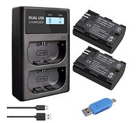 CITYORK 2 Pack LP-E6 LP E6N Batterie de Remplacement et Chargeur de Batterie USB LCD Double Compatible pour Canon EOS 80D, 6D, 7D, 70D, 60D, 5D Mark III, 5D Mark II, BG-E14, BG-E11, BG-E9, BG-E7