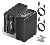 CITYORK 2 X 10800mAh NP-F980 Batterie, pour Sony NP-F980 F970 F975 F960 F930 F770 F750 F730 F570 F550 F530 F330 Toutes Les Battery NP-F, pour caméscopes Sony, Lampes vidéo LED[PD 20W/ USB Type C]