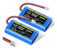 CITYORK 3,7 V/5200 mAh (2 PCS) XH2,54/2P Batterie Rechargeable, pour 3.7V Caméra de Surveillance Solaire sans Fil, Jouets RC, appareils Bluetooth, amplificateurs vocaux,éclairage, Circuits Radio, DIY