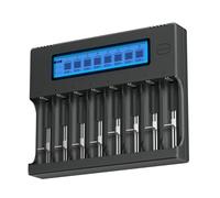 CITYORK 8 Slots Chargeur de Batterie 18650, Charge Rapide pour Batterie 3,7V 18650, 20700, 26650,13450, 14500, 14650, 16340(RCR123),17500，CR123A, 1,2V Ni-MH Pile AA AAA