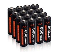 CITYORK AA Piles Rechargeables, Paquet de 16 Piles Ni-MH 600mAh 1.2V à Faible Autodécharge pour Lampes Solaires de Jardin