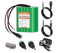 CITYORK Batterie au lithium 24 V 3000 mAh et chargeur 25,2 V, câble de rallonge, connecteur de câble