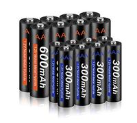 CITYORK Batterie Rechargeable AA 600mAh + Batterie Rechargeable AAA 300mAh 1.2V AAA NI-MH Rechargeable, 1200 Cycles de Charge, Piles à Faible Autodécharge, 16 Pièces