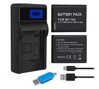 CITYORK BP-70A Batterie de Remplacement (Pack de 2) et Chargeur pour Samsung DV150F ES65 ES67 ES70 ES80 MV800 PL20 PL80 PL120 PL170 PL200 SL605 SL630 ST65 ST95 ST66 ST76 ST80 ST90 ST100 ST6500 SL50