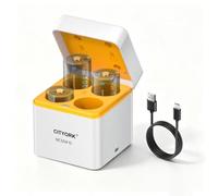 CITYORK Chargeur de batterie pour batteries D NI-MH/NiCd - Entrée USB | Il peut charger quatre batteries NiMH et NiCd de type D. Remarque : les piles ne sont pas incluses