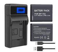 CITYORK EA-BP70A [Paquet de 2] Batterie & Chargeur Compatible avec l'appareil Photo Samsung BP-70A ES73 ES74 PL80 PL100