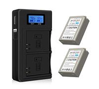 CITYORK Lot de 2 batteries de rechange BLN-1 et chargeur rapide double LCD pour Olympus BLN-1 OM-D E-M1, OM-D E-M5, Pen E-P5, OM-D E-M5 M2