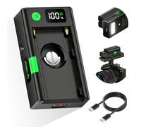 CITYORK NP-F Plaque adaptateur de batterie pour Sony NP-F550 NP-F570 NP-F750 NP-F770 NP-F960 NP-F970 NP-F970 NP-F980 avec écran LCD et câble USB-C PD