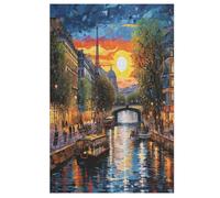 Cityscape Architecture Puzzle De 1000 Pièces Puzzle en Bois pour Enffourmis Adultes, Puzzle en Matériau Recyclé De Qualité Supérieure (78×53cm)