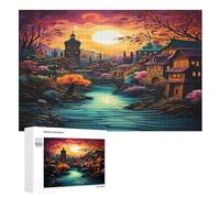 Cityscape Architecture Puzzle en Bois Enfant 1000 Pièces - Jeu EduChatif Motricité Fine Et Concentration - Puzzles pour Adultes （75×50cm）