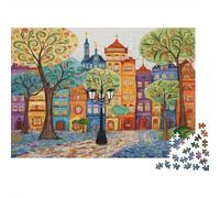 Cityscape, Buildings of Various Shapes and Sizes Cadeau Unique Décoration Intérieure Jeu Éducatif Challenge Toy Adultes & Enfants des 14 Ans 1000pcs (75x50cm)