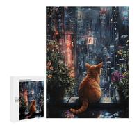 Cityscape Cat Reflection Puzzle 1000 Pièces Educa Jouet en Bois Cadeau Unique Décoration Intérieure Jeu Éducatif Challenge Toy Adultes Et Enfants À Partir De 14 Ans 500 PCS