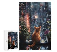 Cityscape Cat Reflection Puzzle 1000 Pièces Educa Jouet en Bois Cadeau Unique Décoration Intérieure Jeu Éducatif Challenge Toy Adultes Et Enfants À Partir De 14 Ans 1000 PCS