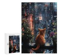 Cityscape Cat Reflection Puzzle 1000 Pièces Educa Jouet en Bois Cadeau Unique Décoration Intérieure Jeu Éducatif Challenge Toy Adultes Et Enfants À Partir De 14 Ans 300 PCS