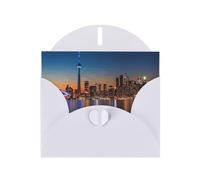 Cityscape Night Canada Impression Vacances Amour Boucle Papier nacré en vrac avec enveloppes Cartes de vœux Penser à vous 10,2 x 15,2 cm