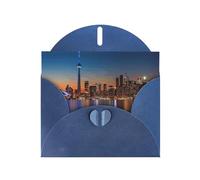 Cityscape Night Canada Impression Vacances Amour Boucle Papier nacré en vrac avec enveloppes Cartes de vœux Penser à vous 10,2 x 15,2 cm