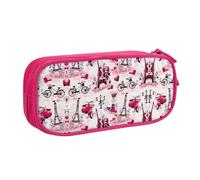 Cityscape Paris Tour Eiffel France Imprimée Pencase en tissu Oxford personnalisé pour l'école, le bureau et les voyages, rose, Taille unique, Sac à dos enfant