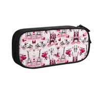 Cityscape Paris Tour Eiffel France Imprimée Pencase en tissu Oxford personnalisé pour l'école, le bureau et les voyages, Noir , Taille unique, Sac à dos enfant