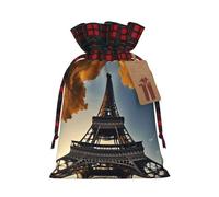 Cityscape Paris Tour Eiffel France Imprimer Noël Sac Cadeau Sac Cadeau Pochette Bonbons Mariage 17,5 x 12 cm