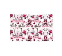 Cityscape Paris Tour Eiffel France Tapisserie horizontale imprimée durable pour intérieur et extérieur pour fraternités et festivals