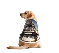 Cityscape Paris Tour Eiffel France Tenue avec manches pour chien Lavable en machine Lavable en machine Pour chiens de taille moyenne et grande