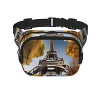 Cityscape Paris Tour Eiffel Sac banane avec sangle réglable Noir, noir, One Size